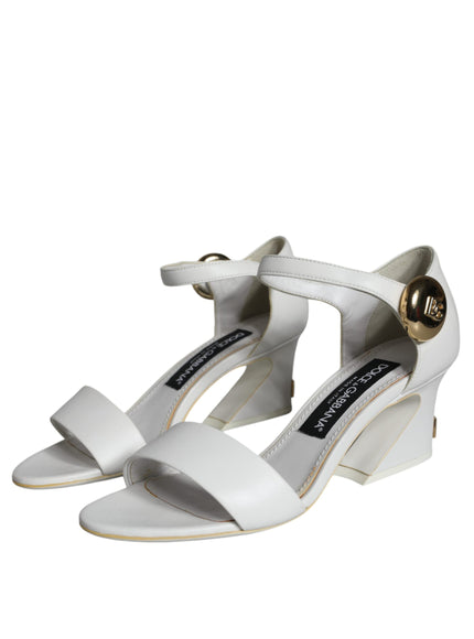 Dolce & Gabbana Keira Sandals In White Leather