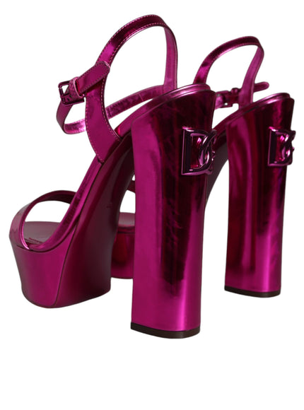 Dolce & Gabbana Fuchsia Platform Logo Sandals