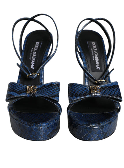 Dolce & Gabbana Ankle Strap Sandals In Python Leather