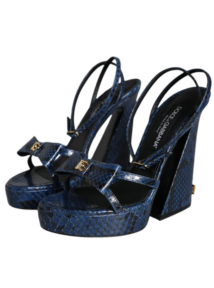 Dolce & Gabbana Ankle Strap Sandals In Python Leather