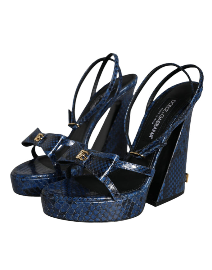 Dolce & Gabbana Ankle Strap Sandals In Python Leather