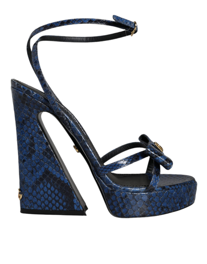 Dolce & Gabbana Ankle Strap Sandals In Python Leather