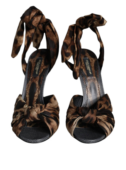 Dolce & Gabbana Brown Ankle Strap Leopard Sandals