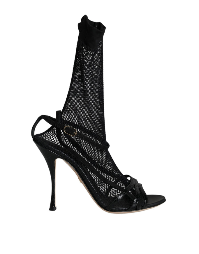 Dolce & Gabbana Mesh Stiletto Ankle Sandals