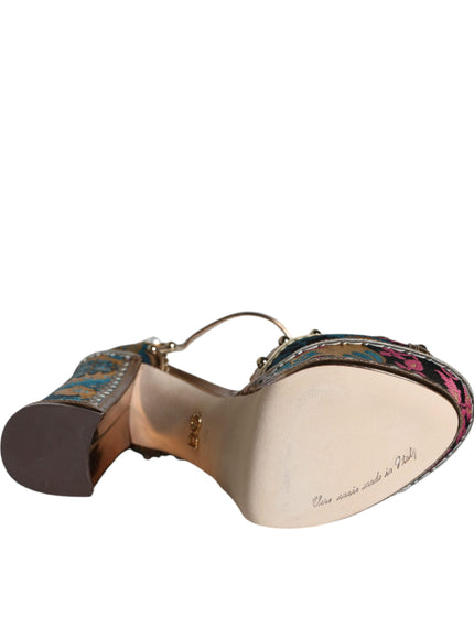 Dolce & Gabbana Jacquard Embellished Keira Sandals