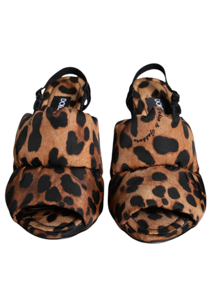 Dolce & Gabbana Brown Leopard Slingback Sandals