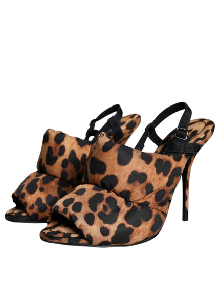 Dolce & Gabbana Brown Leopard Slingback Sandals