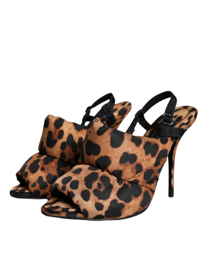 Dolce & Gabbana Brown Leopard Slingback Sandals