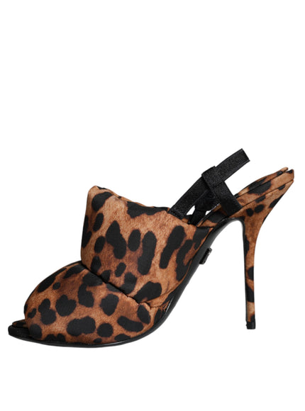 Dolce & Gabbana Brown Leopard Slingback Sandals