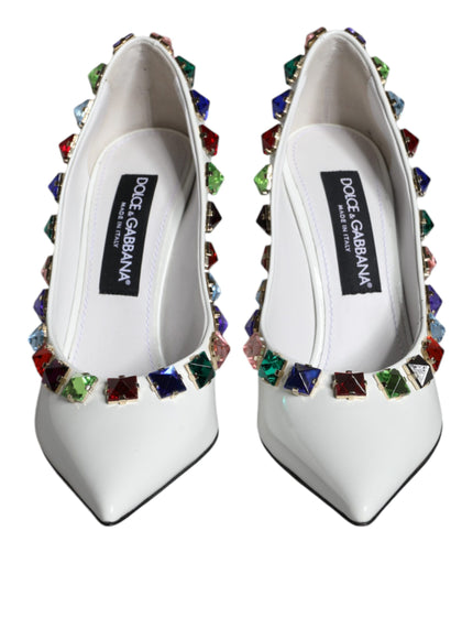 Dolce & Gabbana Crystals Embellished Leather Pumps