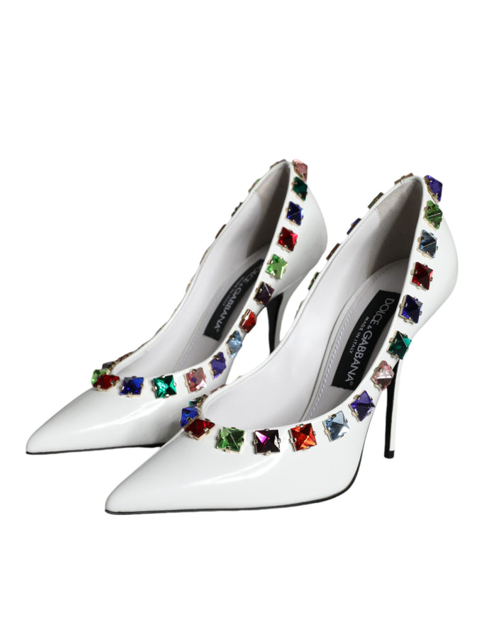 Dolce & Gabbana Crystals Embellished Leather Pumps