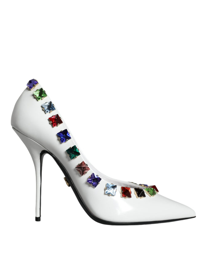 Dolce & Gabbana Crystals Embellished Leather Pumps