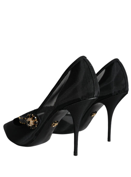 Dolce & Gabbana Mary Jane Crystal Mesh Pumps