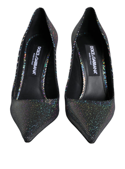 Dolce & Gabbana Strass Leather Pumps in Metallic