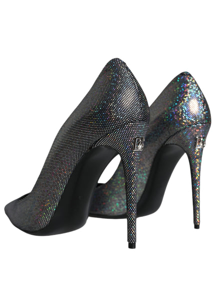 Dolce & Gabbana Strass Leather Pumps in Metallic