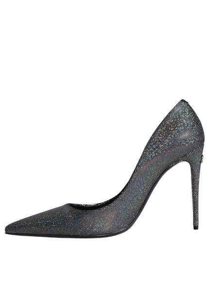 Dolce & Gabbana Strass Leather Pumps in Metallic