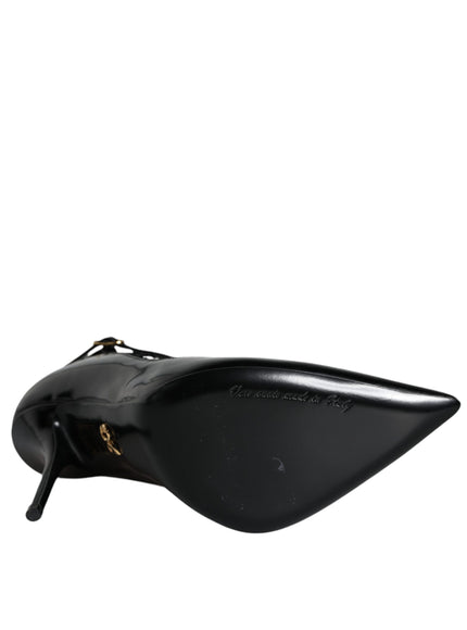 Dolce & Gabbana Patent Leather Mesh Pumps In Black