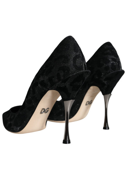 Dolce & Gabbana Leopard Lurex Pumps In Black