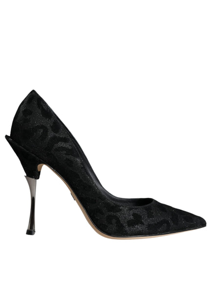 Dolce & Gabbana Leopard Lurex Pumps In Black