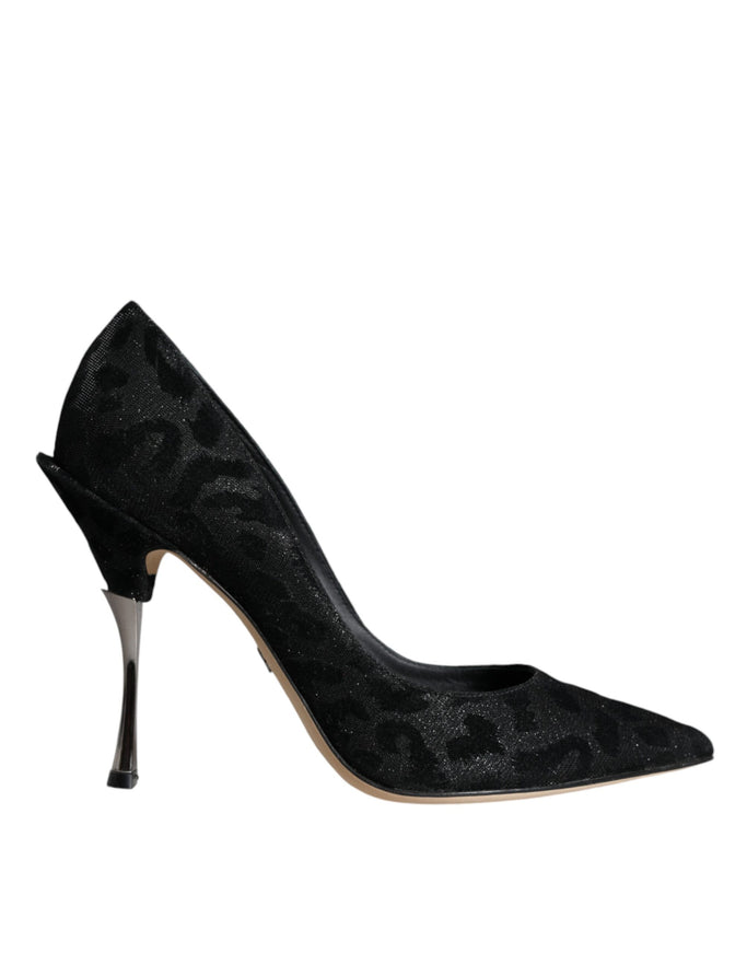 Dolce & Gabbana Leopard Lurex Pumps In Black