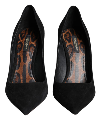 Dolce & Gabbana Black Stiletto Pumps In Suede Leather