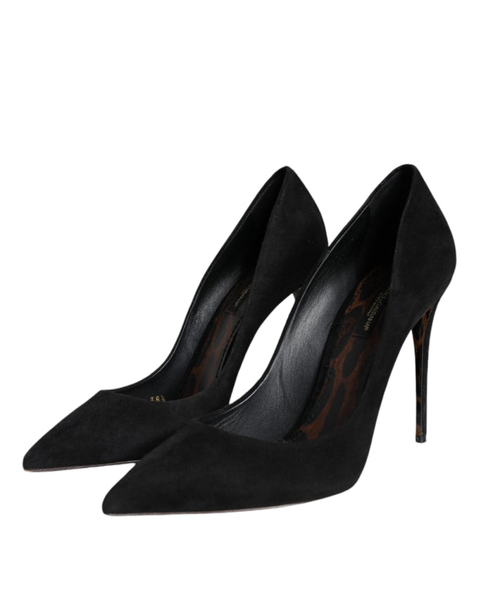 Dolce & Gabbana Black Stiletto Pumps In Suede Leather