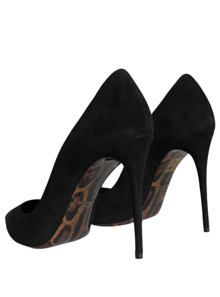 Dolce & Gabbana Black Stiletto Pumps In Suede Leather