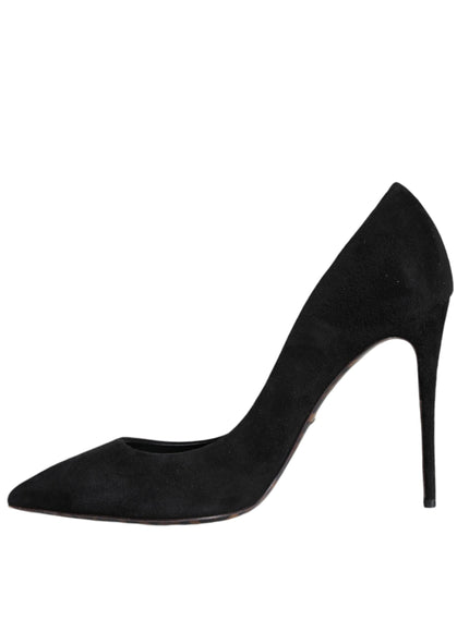 Dolce & Gabbana Black Stiletto Pumps In Suede Leather