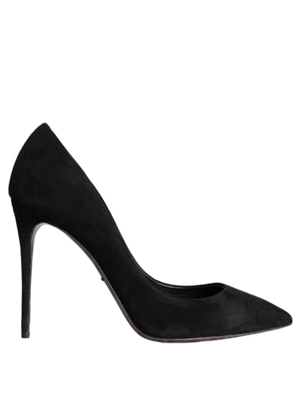 Dolce & Gabbana Black Stiletto Pumps In Suede Leather