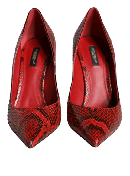 Dolce & Gabbana Python Leather Pumps In Red