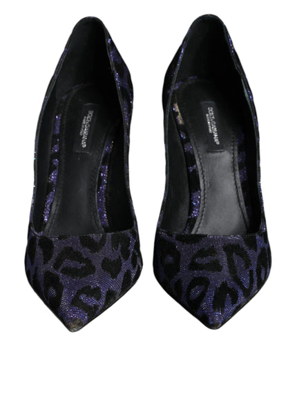 Dolce & Gabbana Flocked Leopard-print Lamé Pumps