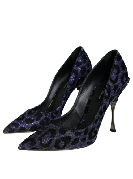 Dolce & Gabbana Flocked Leopard-print Lamé Pumps