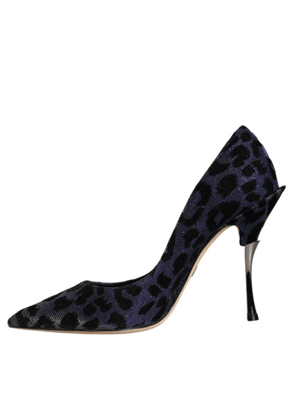 Dolce & Gabbana Flocked Leopard-print Lamé Pumps