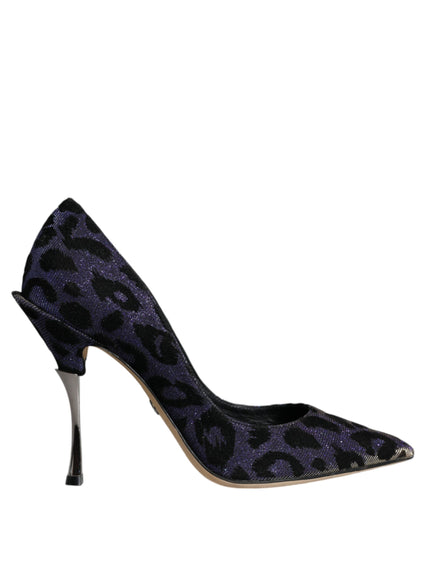 Dolce & Gabbana Flocked Leopard-print Lamé Pumps