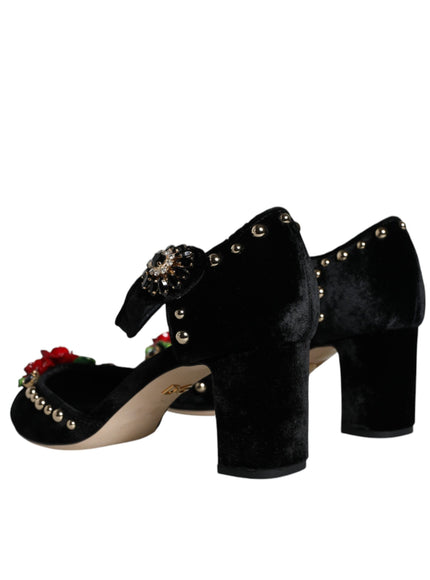 Dolce & Gabbana Ankle Strap Pumps With Rose Detail