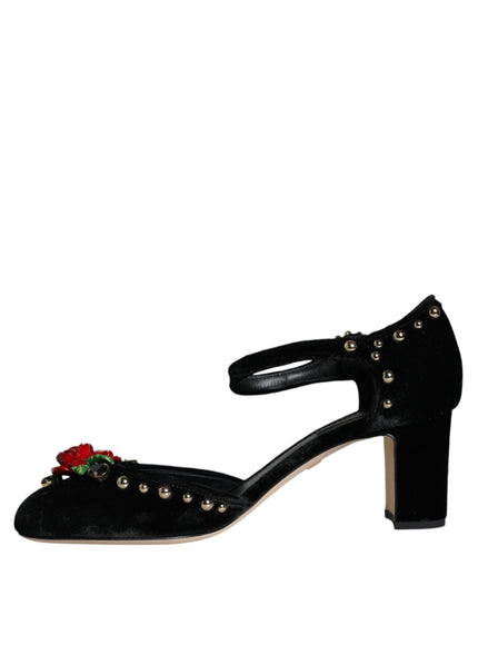 Dolce & Gabbana Ankle Strap Pumps With Rose Detail