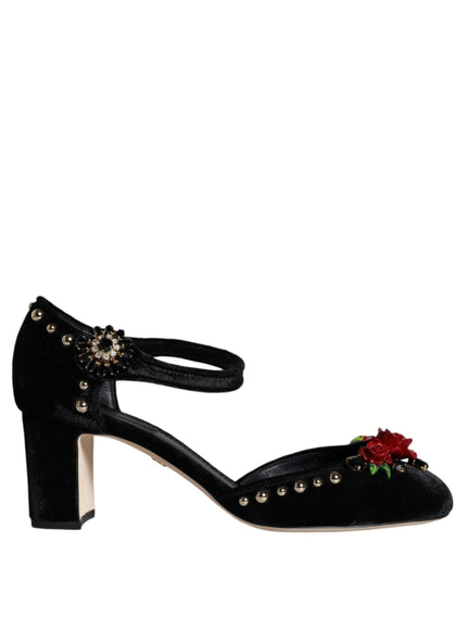 Dolce & Gabbana Ankle Strap Pumps With Rose Detail