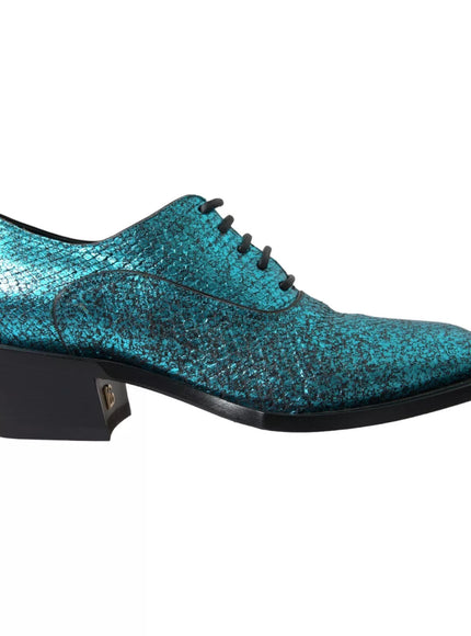 Dolce & Gabbana Teal Derby Block Heel Shoes