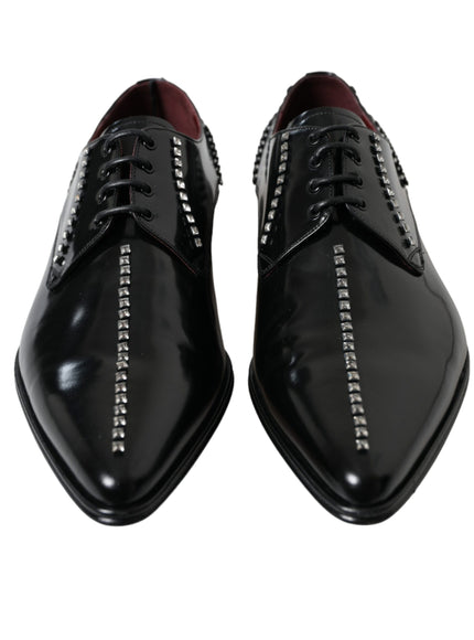 Dolce & Gabbana Crystal-Detail Leather Formal Shoes