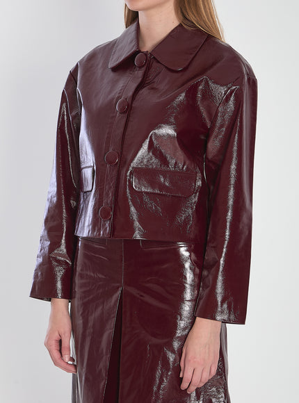 Self Portrait Leather Cropped Jacket