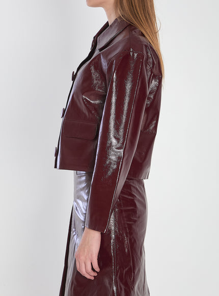 Self Portrait Leather Cropped Jacket
