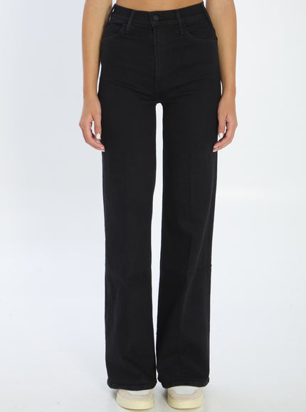 Mother The Hustler Roller Sneak Denim Jeans Black