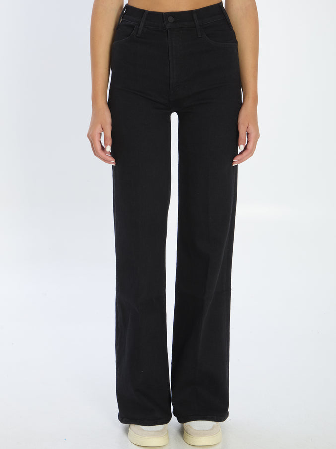 Mother The Hustler Roller Sneak Denim Jeans Black