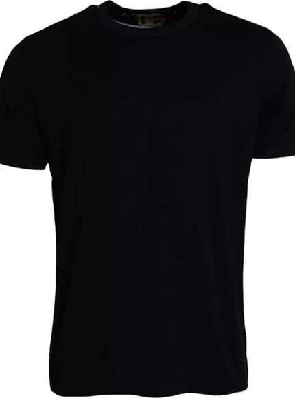 Dolce & Gabbana Black Cotton Round Neck T-shirt