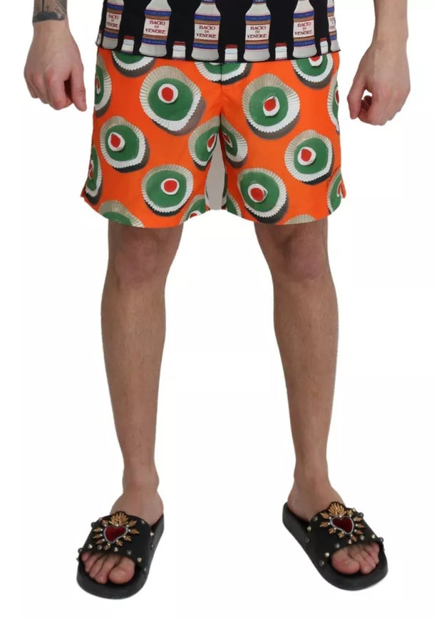 Dolce & Gabbana Men's Orange Cupcake Swim Shorts