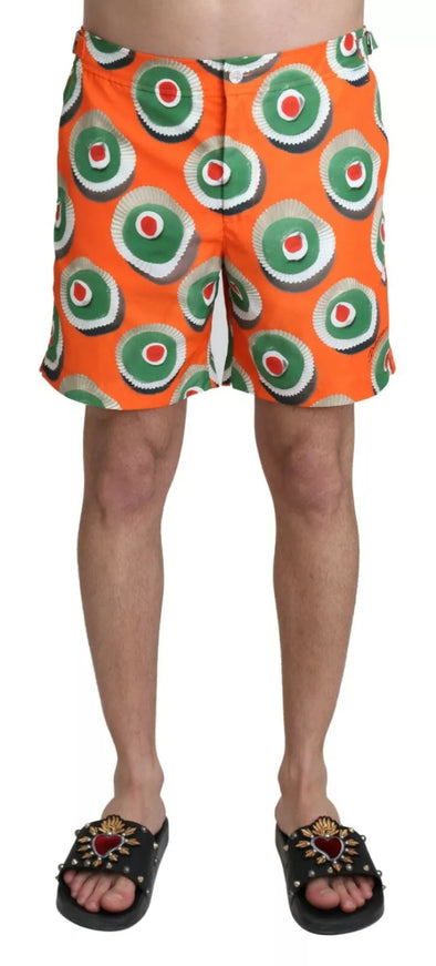 Dolce & Gabbana Men's Orange Cupcake Swim Shorts