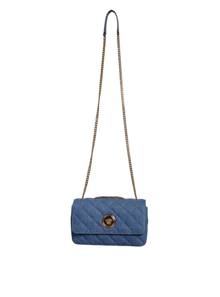 Versace Medusa Crossbody Bag In Blue Denim