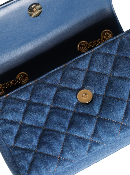 Versace Medusa Crossbody Bag In Blue Denim