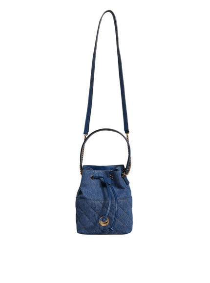 Versace La Medusa Quilted Denim Bucket Bag