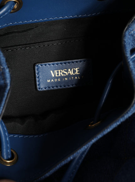 Versace La Medusa Quilted Denim Bucket Bag